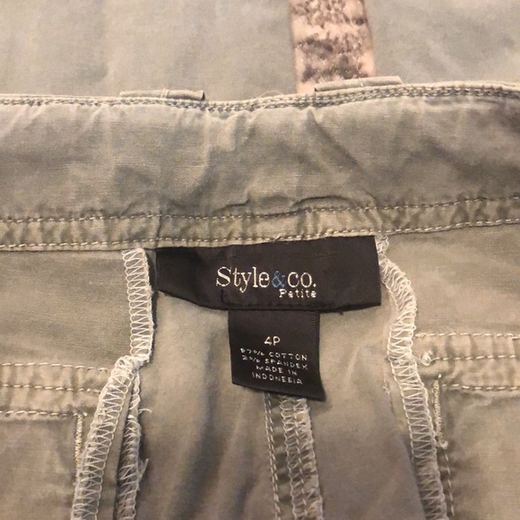 Style & Co Convertible Pants,Olive Green Size 4P, - Picture 4 of 5
